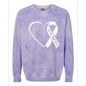 Pancreatic Cancer Awareness Heart Purple Ribbon Support Colorblast Crewneck Sweatshirt