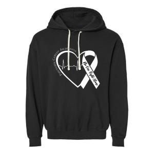 Pancreatic Cancer Awareness Heart Purple Ribbon Support Garment-Dyed Fleece Hoodie