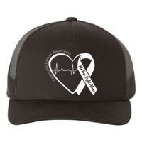 Pancreatic Cancer Awareness Heart Purple Ribbon Support Yupoong Adult 5-Panel Trucker Hat