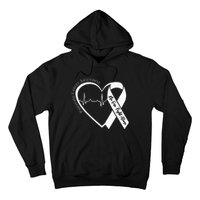 Pancreatic Cancer Awareness Heart Purple Ribbon Support Hoodie