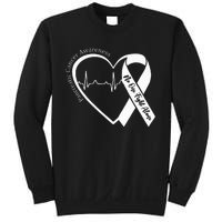 Pancreatic Cancer Awareness Heart Purple Ribbon Support Sweatshirt