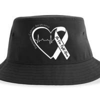 Pancreatic Cancer Awareness Heart Purple Ribbon Support Sustainable Bucket Hat