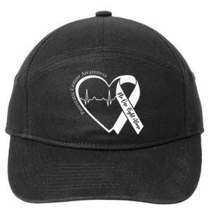 Pancreatic Cancer Awareness Heart Purple Ribbon Support 7-Panel Snapback Hat