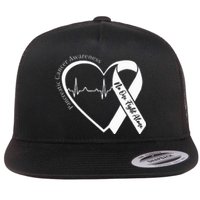 Pancreatic Cancer Awareness Heart Purple Ribbon Support Flat Bill Trucker Hat