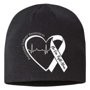 Pancreatic Cancer Awareness Heart Purple Ribbon Support Sustainable Beanie