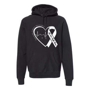 Pancreatic Cancer Awareness Heart Purple Ribbon Support Premium Hoodie