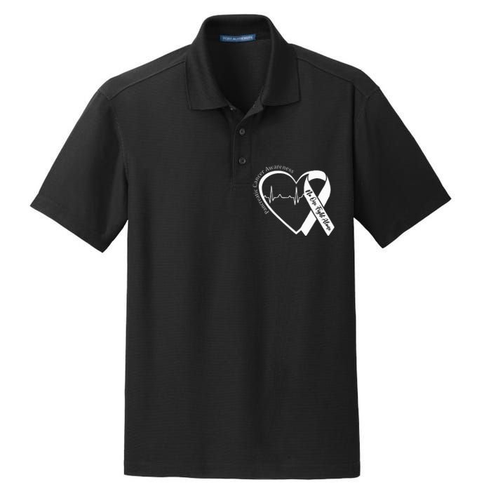 Pancreatic Cancer Awareness Heart Purple Ribbon Support Dry Zone Grid Polo