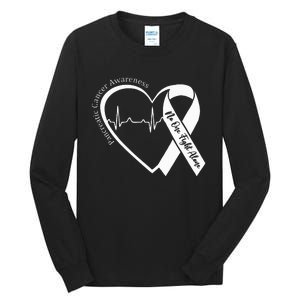 Pancreatic Cancer Awareness Heart Purple Ribbon Support Tall Long Sleeve T-Shirt