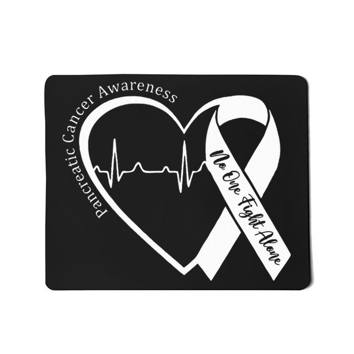 Pancreatic Cancer Awareness Heart Purple Ribbon Support Mousepad