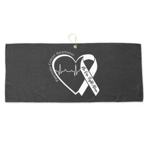 Pancreatic Cancer Awareness Heart Purple Ribbon Support Large Microfiber Waffle Golf Towel