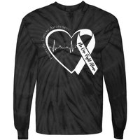 Pancreatic Cancer Awareness Heart Purple Ribbon Support Tie-Dye Long Sleeve Shirt