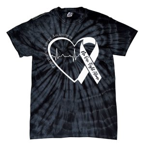 Pancreatic Cancer Awareness Heart Purple Ribbon Support Tie-Dye T-Shirt