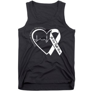 Pancreatic Cancer Awareness Heart Purple Ribbon Support Tank Top