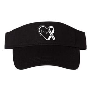 Pancreatic Cancer Awareness Heart Purple Ribbon Support Valucap Bio-Washed Visor