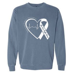 Pancreatic Cancer Awareness Heart Purple Ribbon Support Garment-Dyed Sweatshirt