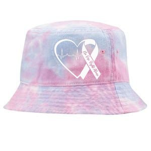 Pancreatic Cancer Awareness Heart Purple Ribbon Support Tie-Dyed Bucket Hat