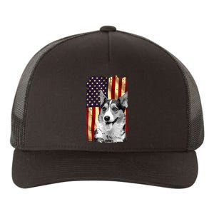 Patriotic Corgi American Flag July 4th Dog Lover Yupoong Adult 5-Panel Trucker Hat