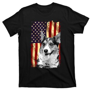 Patriotic Corgi American Flag July 4th Dog Lover T-Shirt