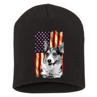 Patriotic Corgi American Flag July 4th Dog Lover Short Acrylic Beanie