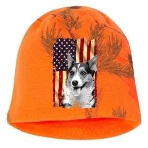 Patriotic Corgi American Flag July 4th Dog Lover Kati - Camo Knit Beanie