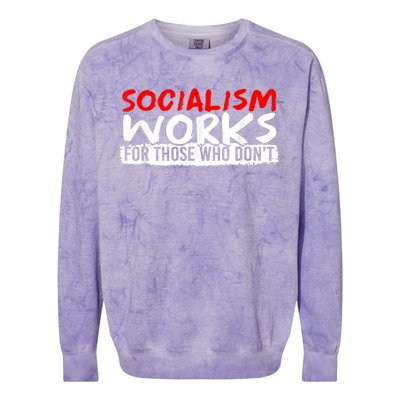 Pro Capitalism Anti Communist Funny Anti Socialism Colorblast Crewneck Sweatshirt