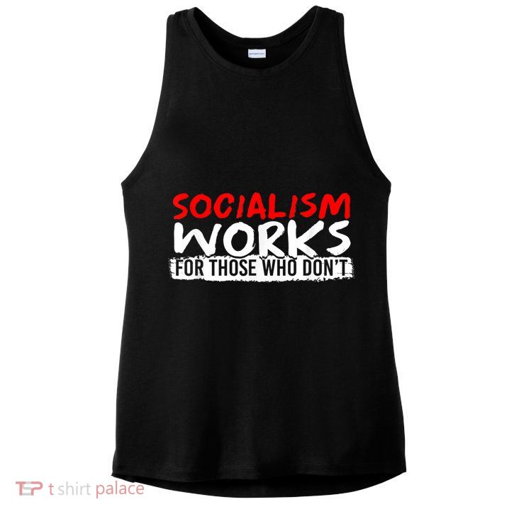 Pro Capitalism Anti Communist Funny Anti Socialism Ladies PosiCharge Tri-Blend Wicking Tank