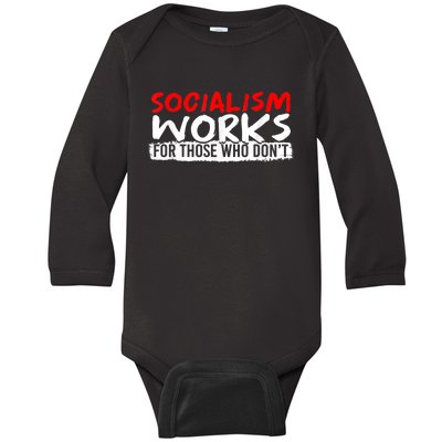 Pro Capitalism Anti Communist Funny Anti Socialism Baby Long Sleeve Bodysuit