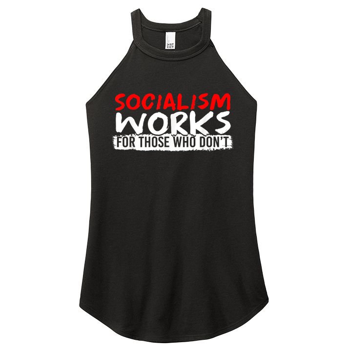 Pro Capitalism Anti Communist Funny Anti Socialism Women's Perfect Tri Rocker Tank