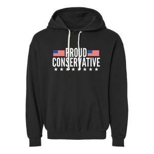 Proud Conservative American USA Flag Garment-Dyed Fleece Hoodie