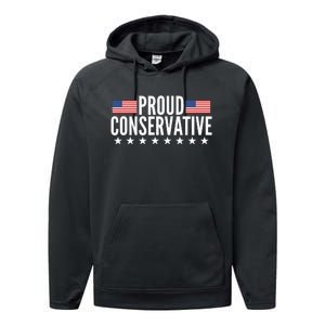 Proud Conservative American USA Flag Performance Fleece Hoodie