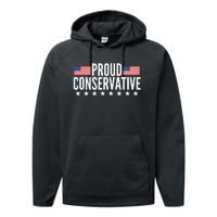 Proud Conservative American USA Flag Performance Fleece Hoodie