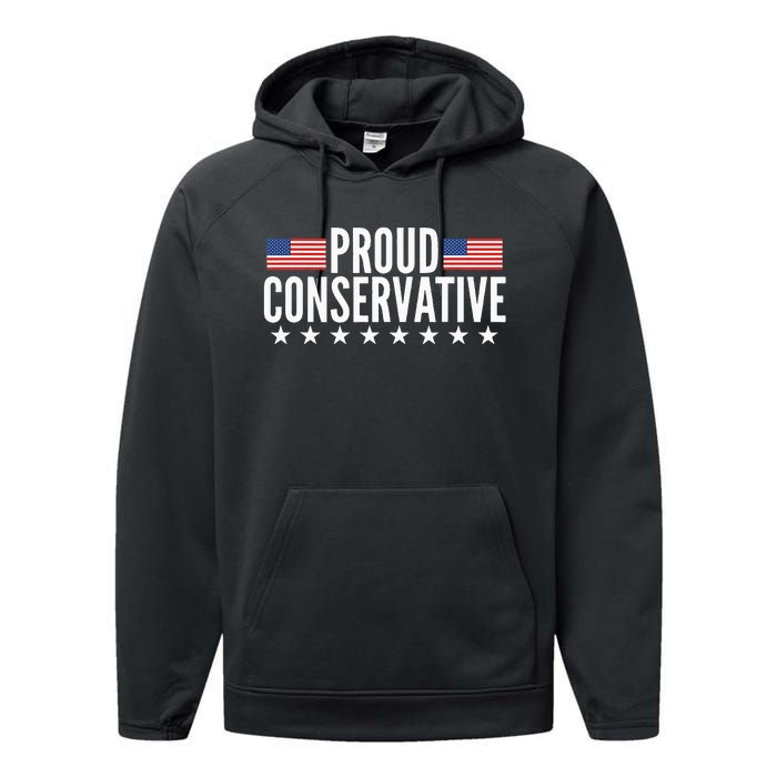 Proud Conservative American USA Flag Performance Fleece Hoodie