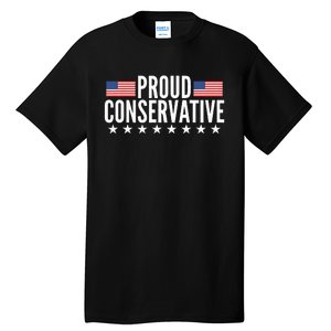 Proud Conservative American USA Flag Tall T-Shirt