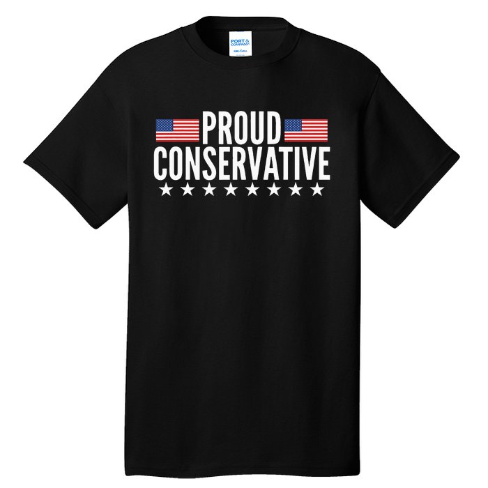 Proud Conservative American USA Flag Tall T-Shirt