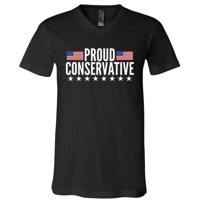 Proud Conservative American USA Flag V-Neck T-Shirt