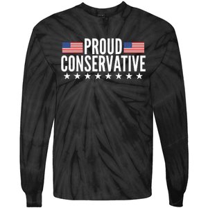 Proud Conservative American USA Flag Tie-Dye Long Sleeve Shirt