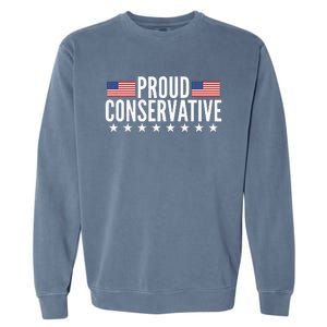 Proud Conservative American USA Flag Garment-Dyed Sweatshirt