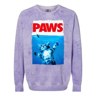 Paws Cat And Mouse Top Cute Funny Cat Lover Parody Colorblast Crewneck Sweatshirt