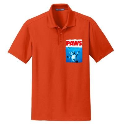 Paws Cat And Mouse Top Cute Funny Cat Lover Parody Dry Zone Grid Polo