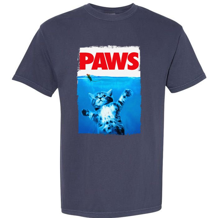 Paws Cat And Mouse Top Cute Funny Cat Lover Parody Garment-Dyed Heavyweight T-Shirt