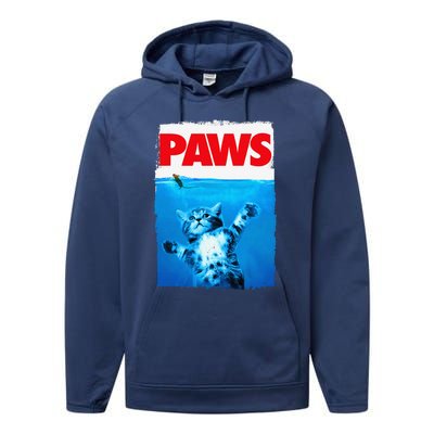 Paws Cat And Mouse Top Cute Funny Cat Lover Parody Performance Fleece Hoodie