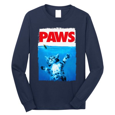 Paws Cat And Mouse Top Cute Funny Cat Lover Parody Long Sleeve Shirt