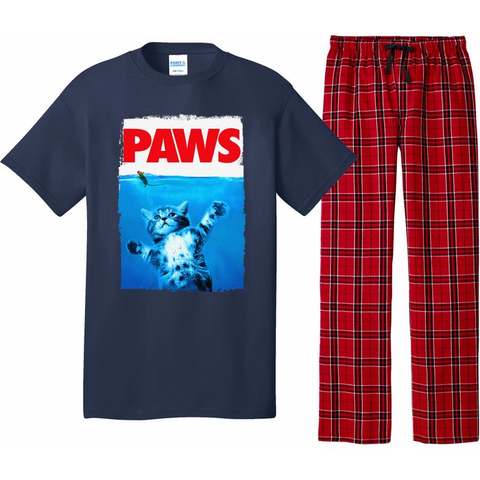 Paws Cat And Mouse Top Cute Funny Cat Lover Parody Pajama Set