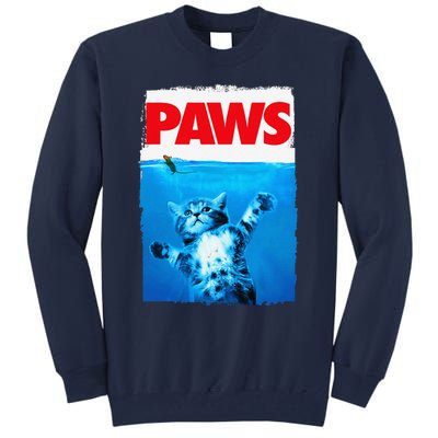 Paws Cat And Mouse Top Cute Funny Cat Lover Parody Tall Sweatshirt