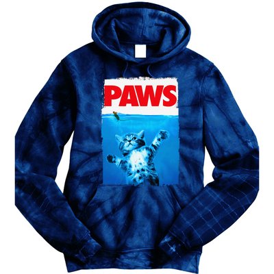 Paws Cat And Mouse Top Cute Funny Cat Lover Parody Tie Dye Hoodie