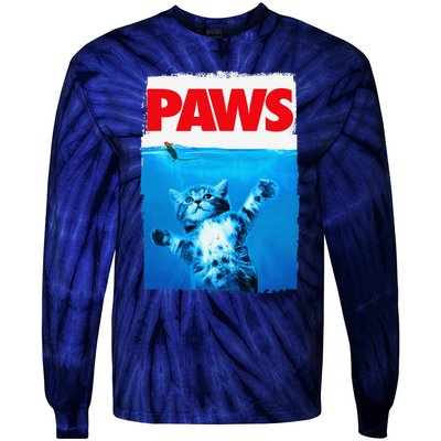 Paws Cat And Mouse Top Cute Funny Cat Lover Parody Tie-Dye Long Sleeve Shirt