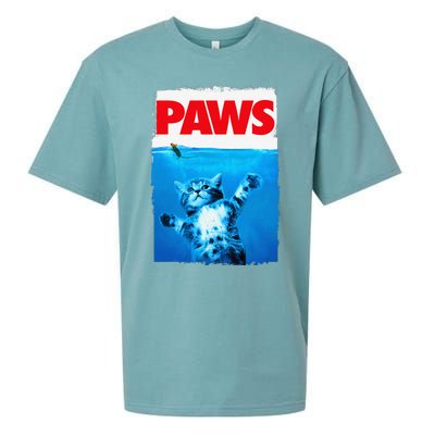 Paws Cat And Mouse Top Cute Funny Cat Lover Parody Sueded Cloud Jersey T-Shirt