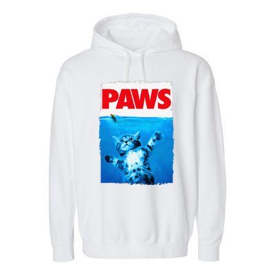 Paws Cat And Mouse Top Cute Funny Cat Lover Parody Garment-Dyed Fleece Hoodie