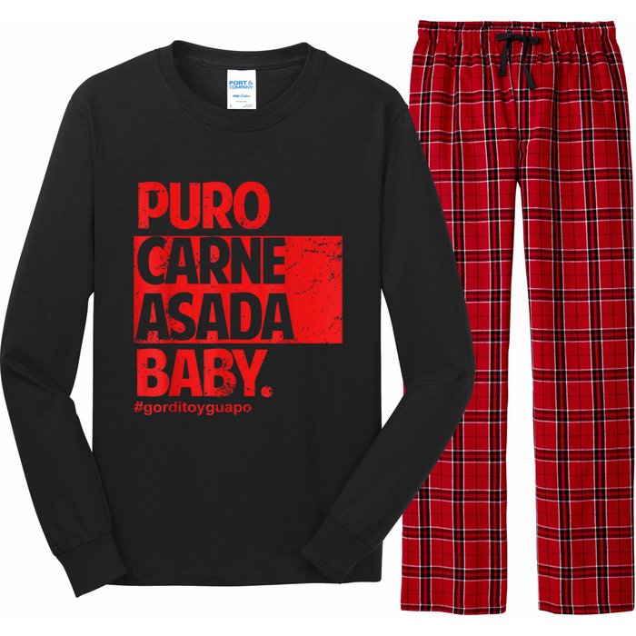 Puro Carne Asada #Gorditoyguapo Long Sleeve Pajama Set