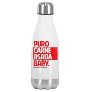 Puro Carne Asada #Gorditoyguapo Stainless Steel Insulated Water Bottle